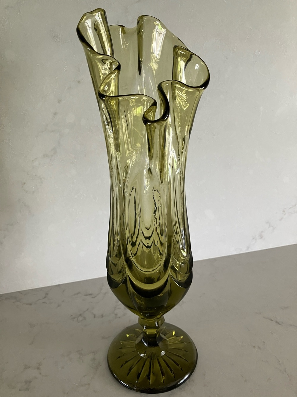 Vintage Art Deco Swung Glass Vase